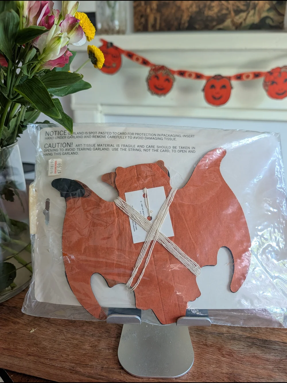 Vtg 1989 Beistle 12' Bat Garland 